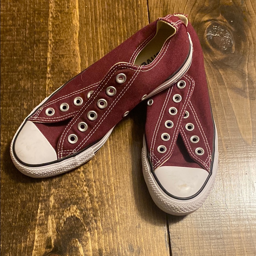 Burgundy Slip-On Sneakers